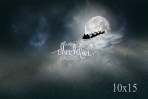 10x15-Santa over the Moon-Black Dandelion Backdrops