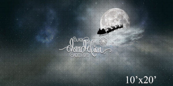 10x20-Santa over the Moon-Black Dandelion Backdrops