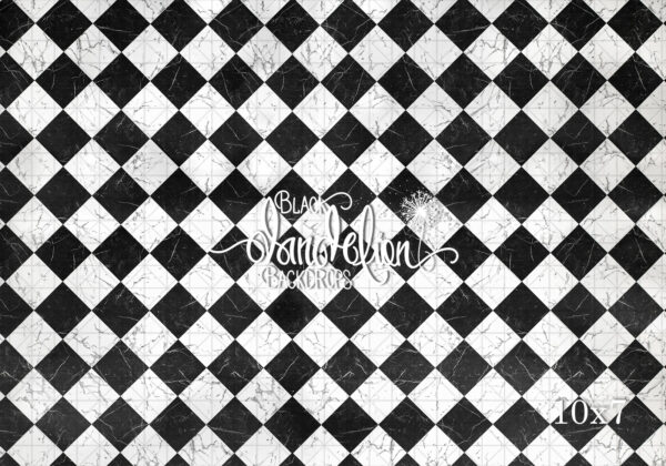10x7-Marble Checker-Black Dandelion Backdrops