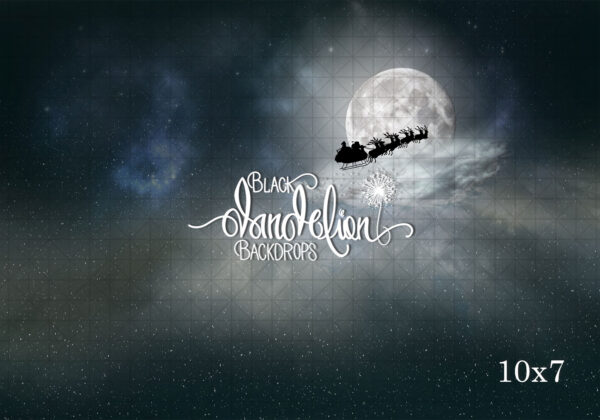 10x7-Santa over the Moon-Black Dandelion Backdrops