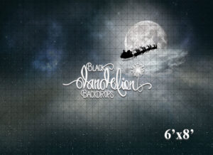 6x8-Santa over the Moon-Black Dandelion Backdrops