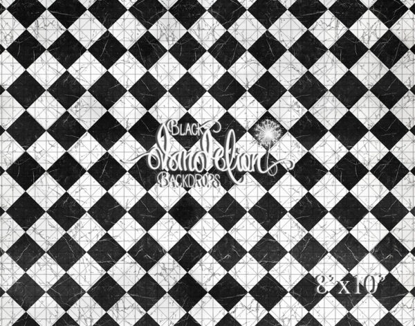 8x10-Marble Checker-Black Dandelion Backdrops