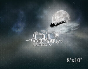8x10-Santa over the Moon-Black Dandelion Backdrops