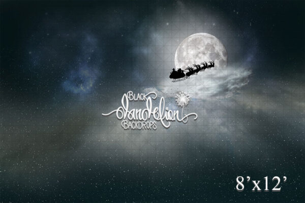 8x12-Santa over the Moon-Black Dandelion Backdrops
