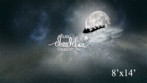 8x14-Santa over the Moon-Black Dandelion Backdrops