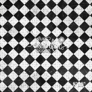 8x8-Marble Checkered Floor-Black Dandelion Backdrops