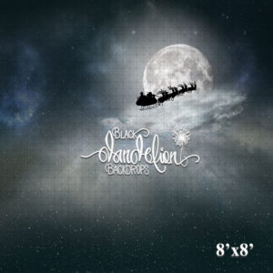 8x8-Santa over the Moon-Black Dandelion Backdrops